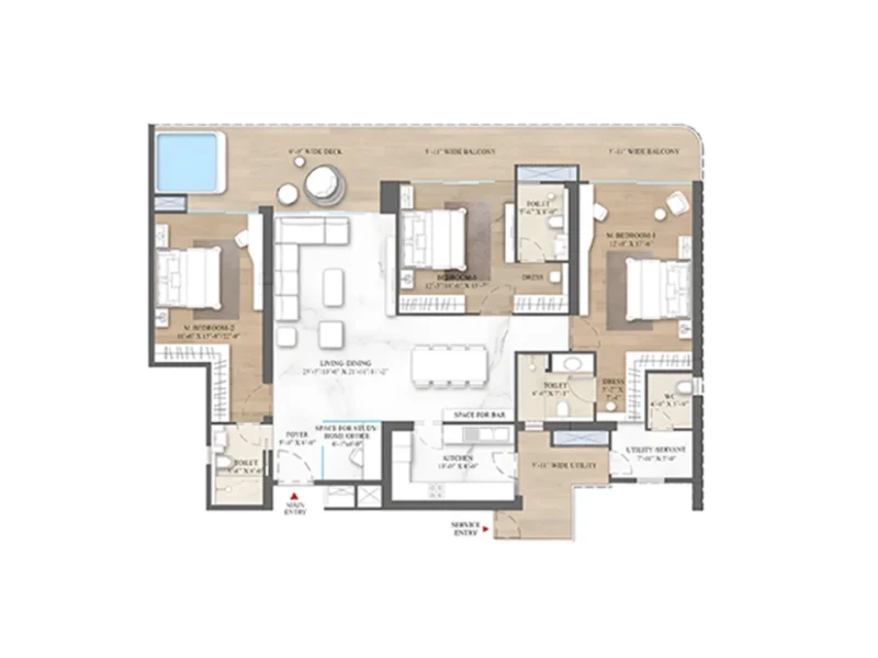 2 bhk floor plan